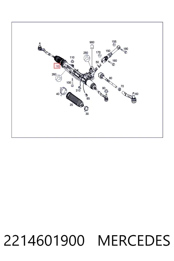 Реечный рулевой механизм Mercedes A2214601900 цена, от 458.38 USD