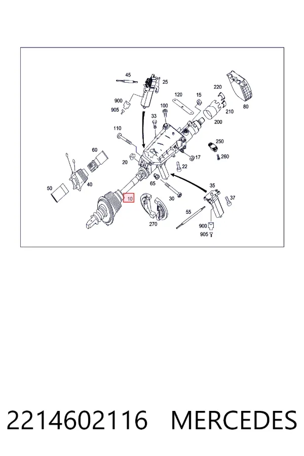 Колонка рулевая Mercedes A2214602116