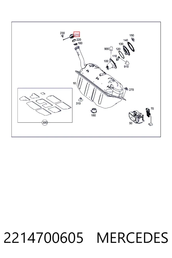 Купить A2214700605 Mercedes Крышка бензобака