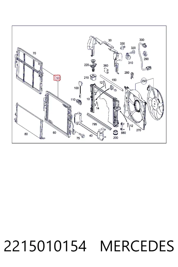 Конденсатор кондиционера Mercedes A2215010154 цена, от 103.84 USD