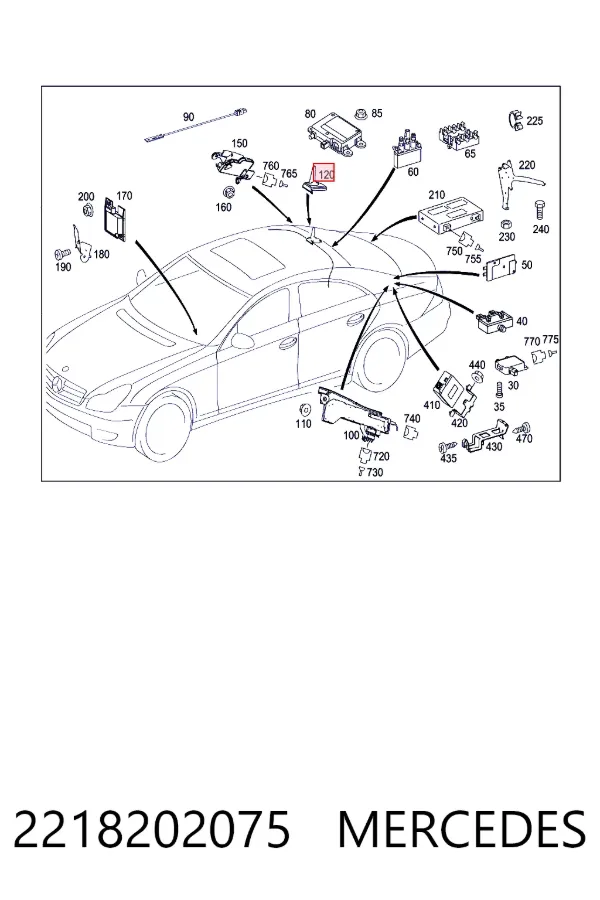 Антенна Mercedes A2218202075 цена, от 29.00 USD