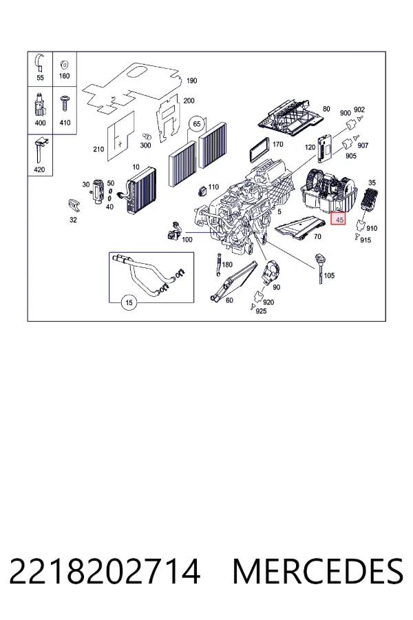 Вентилятор печки A2218202714 Mercedes