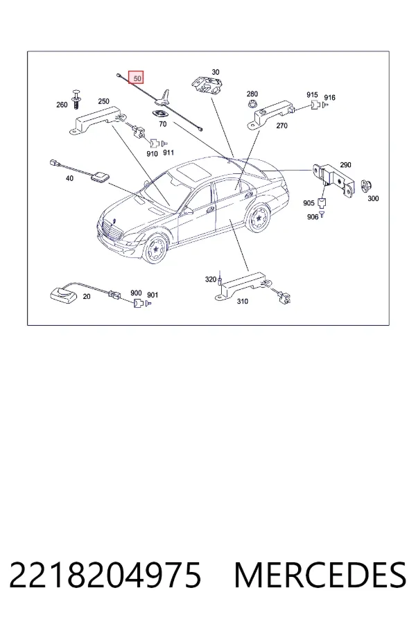 Антенна Mercedes A22182049759999 цена, от 43.95 USD