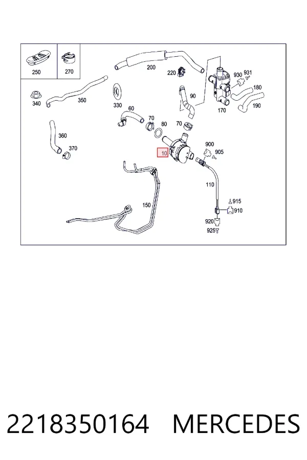 Насос системы отопления 2218350164 Mercedes