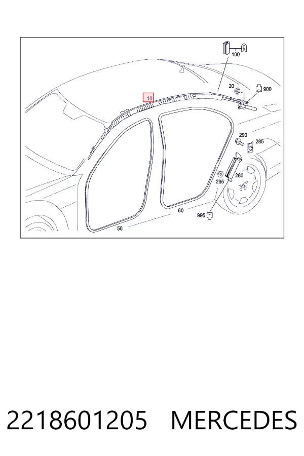 Шторка боковая, правая 2218601205 Mercedes
