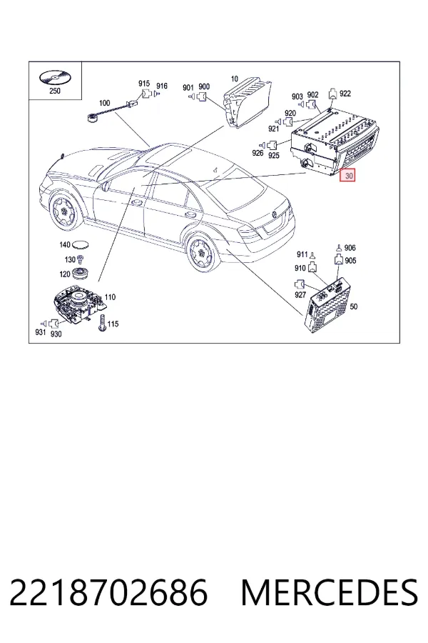 Магнитола 2218702686 Mercedes