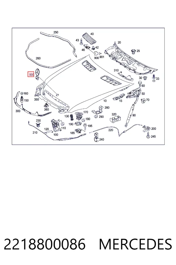 Эмблема капота Mercedes A2218800086