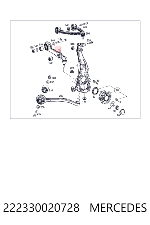 Передний нижний рычаг Mercedes A2223300207