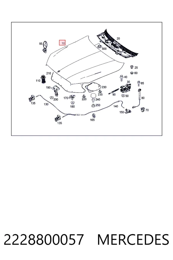 Капот 2228800057 Mercedes