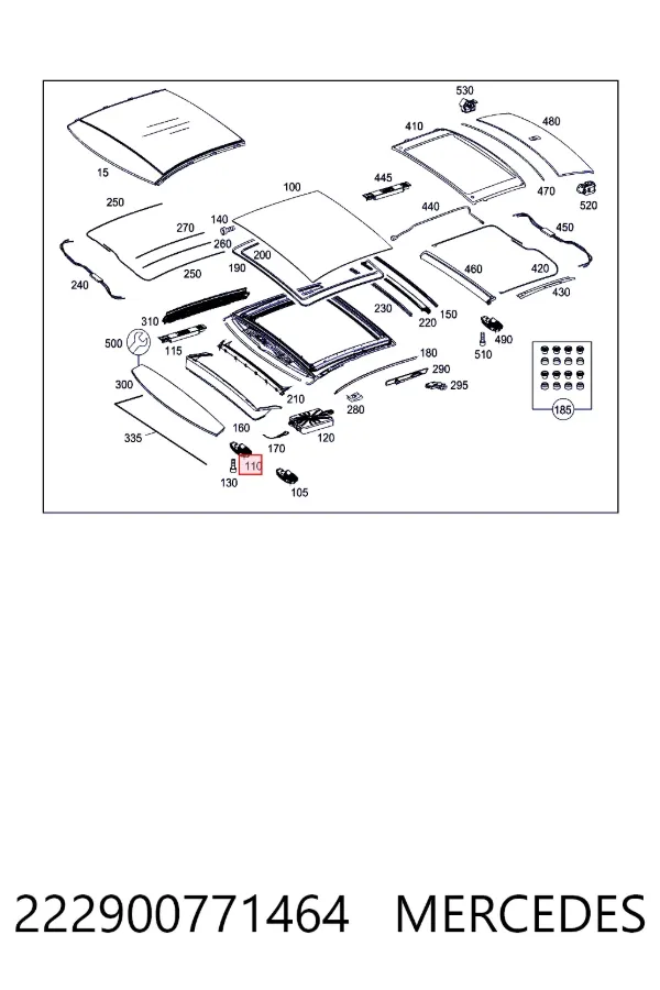 Купить A2229007714 Mercedes Мотор привода люка