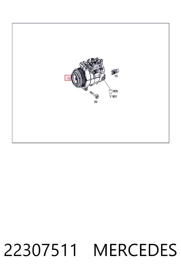 Компрессор системы кондиционирования Mercedes A0022307511 цена, от 2001.87 USD