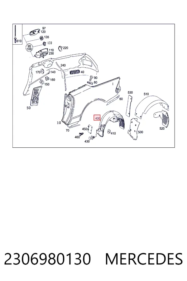 Лючок бензобака A2306980130 Mercedes