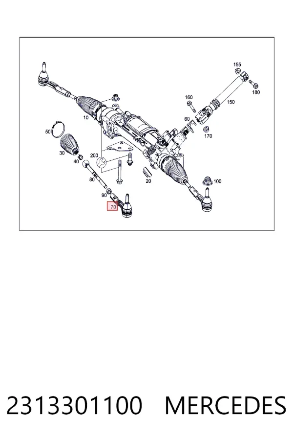 Наконечник поперечной рулевой тяги Mercedes A2313301100 цена, от 34.33 USD
