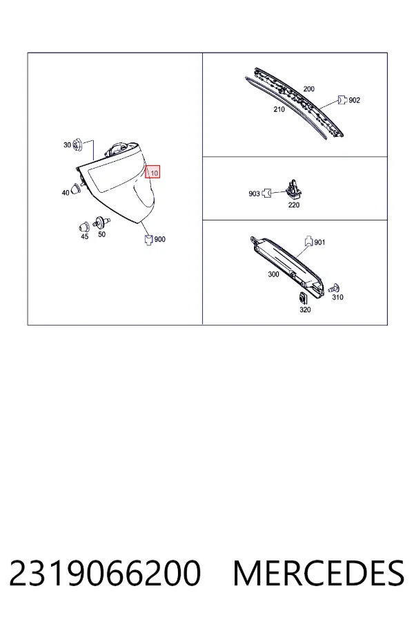 Купить A2319066200 Mercedes Задняя правая фара