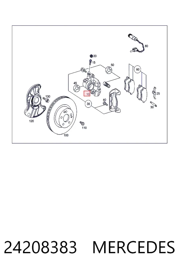 Супорт тормзной Mercedes A0024208383 цена, от 126.69 USD