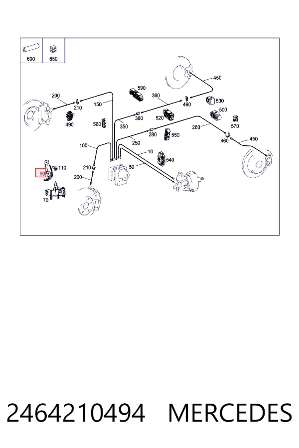 Скоба тормозной трубки Mercedes A2464210494 цена, от 10.20 USD