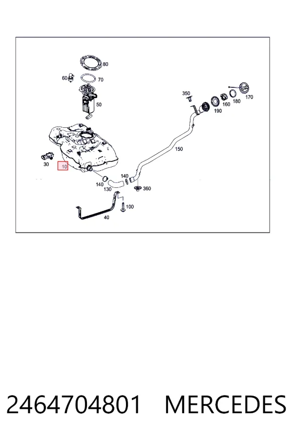 Бензобак Mercedes A2464704801 цена, от 114.02 USD