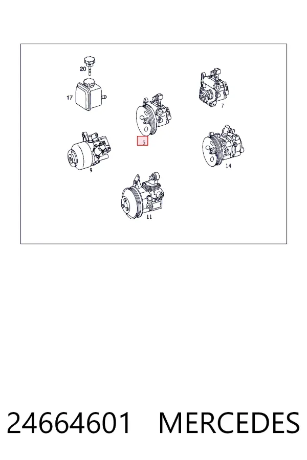 Купить A0024664601 Mercedes Насос рулевого управления