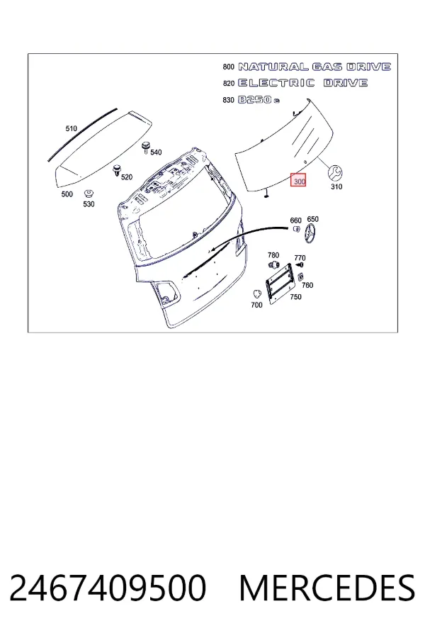 A2467409500 Mercedes Стекло двери задка