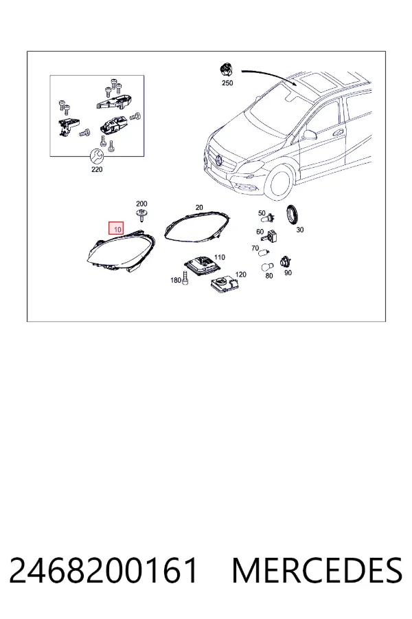 Левая фара A2468200161 Mercedes