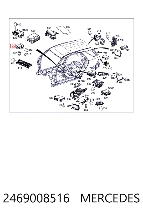 Блок управления стояночного тормоза A2469008516 Mercedes