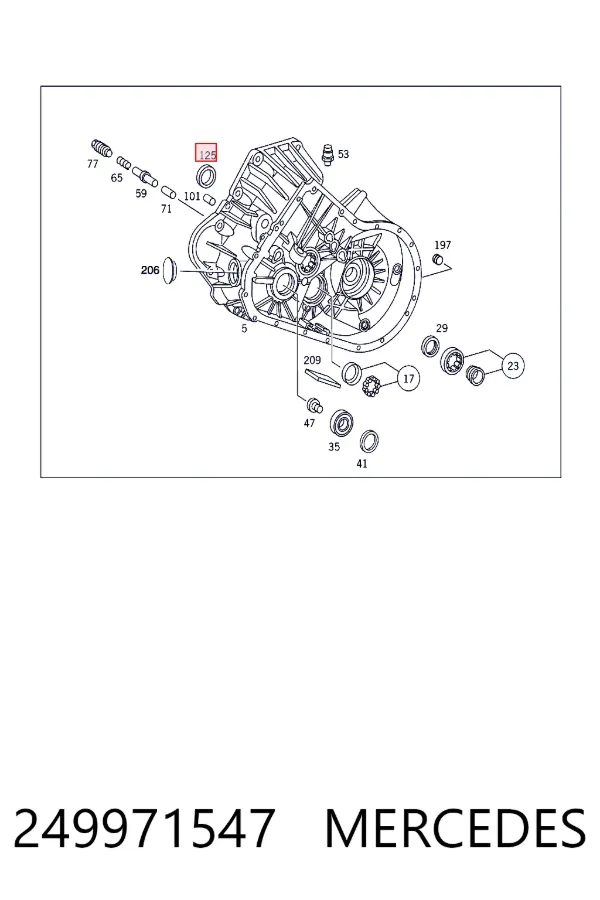 A0249971547 Mercedes Сальник полуоси переднего моста, правой