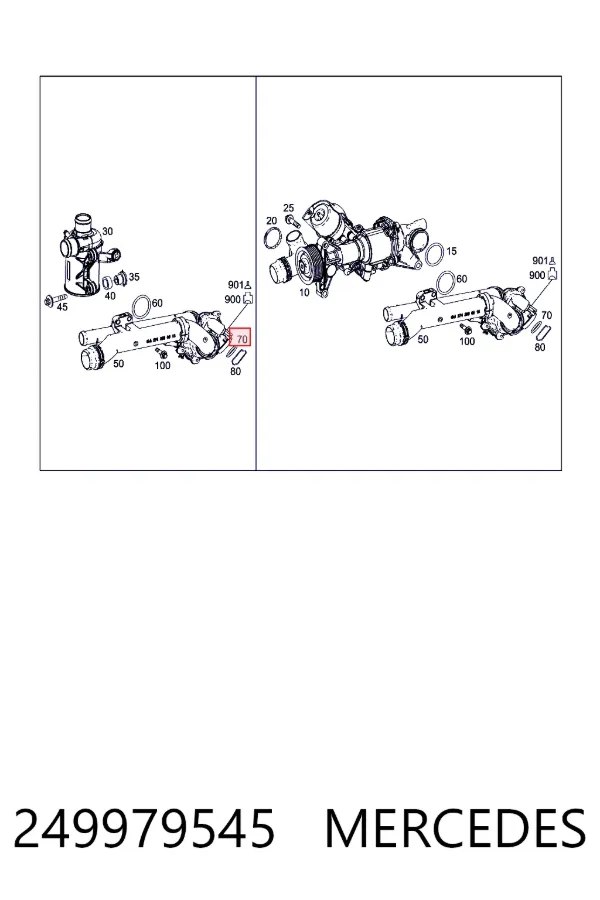 Прокладка помпы Mercedes A0249979545