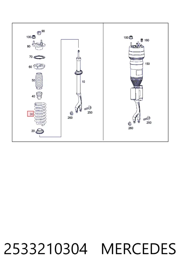 A2533210304 Mercedes Пружина передней подвески