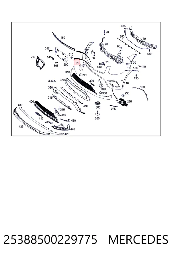  Mercedes A2538850022 цена, от 42.00 USD