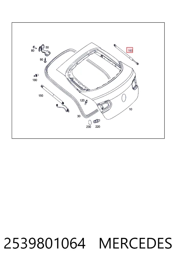 Купить A2539801064 Mercedes Амортизатор двери багажника