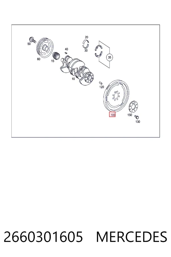 Маховик двигателя Mercedes A2660301605 цена, от 73.93 USD