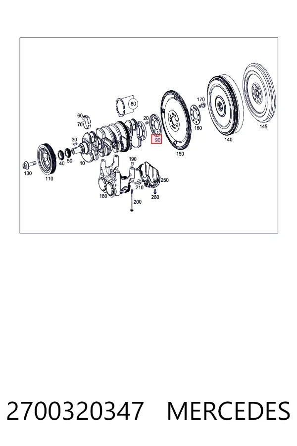 Купить A2700320347 Mercedes Импульсное кольцо датчика коленвала