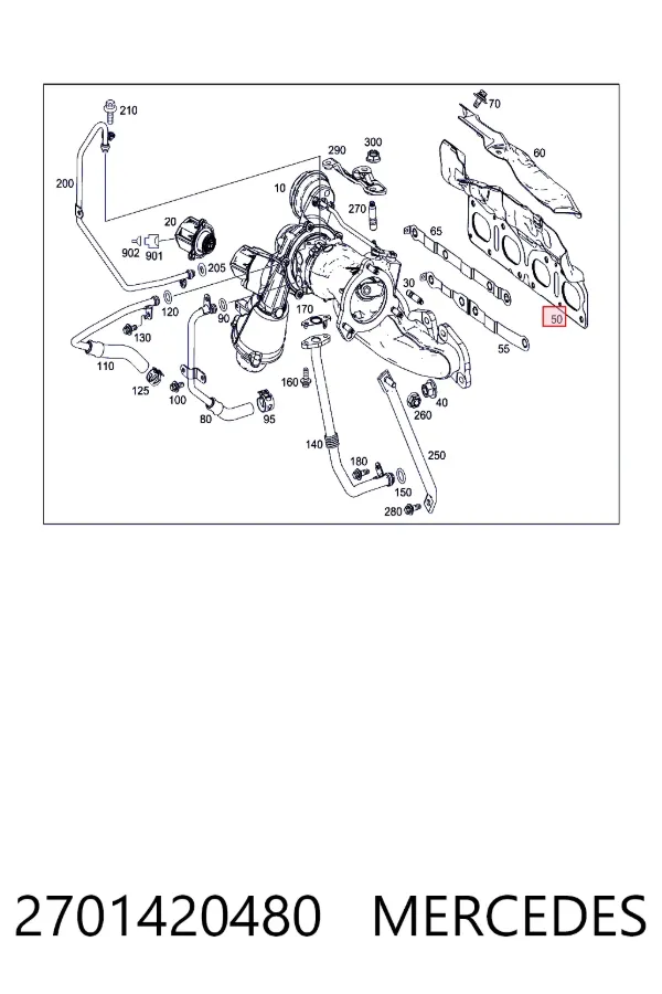 Прокладка коллектора A2701420480 Mercedes
