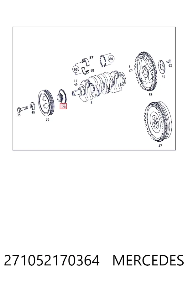 Звездочка привода коленвала 3M105035 AND