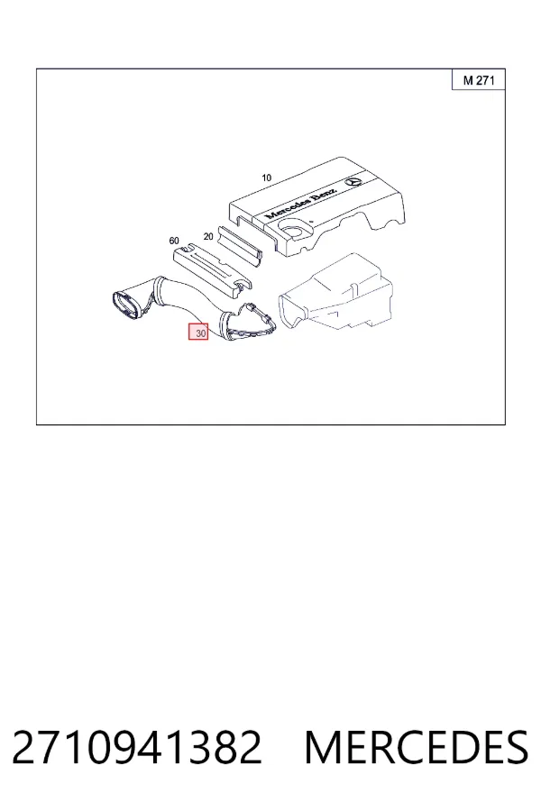 Воздухозаборник воздушного фильтра Mercedes A2710941382 цена, от 43.18 USD