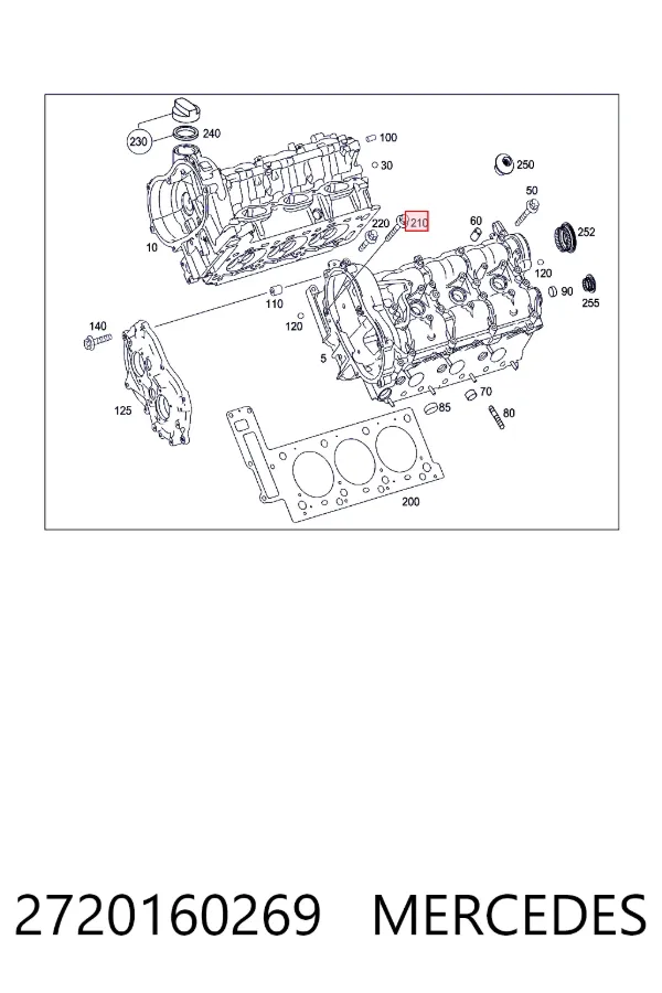 Болт головки блока цилиндров Mercedes A2720160269
