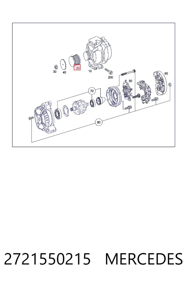 Инерционный шкив Mercedes A2721550215 цена, от 83.25 USD