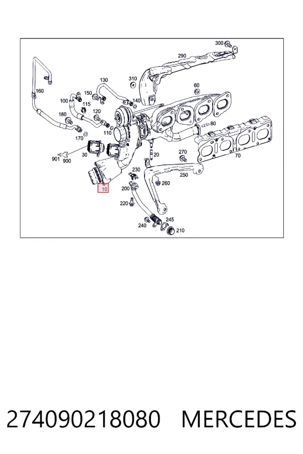 Турбонагнетатель Mercedes A2740902180 цена, от 82.39 USD