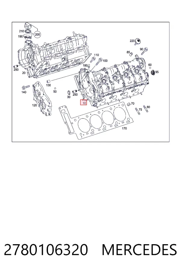A2780106320 Mercedes Головка блока цилиндров