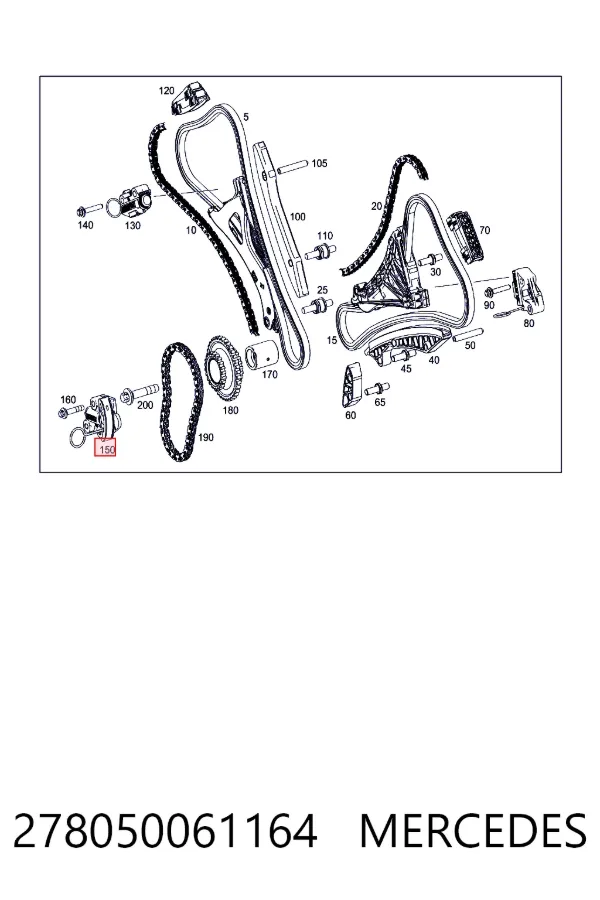 A2780500611 Mercedes Натяжитель цепи ГРМ правый