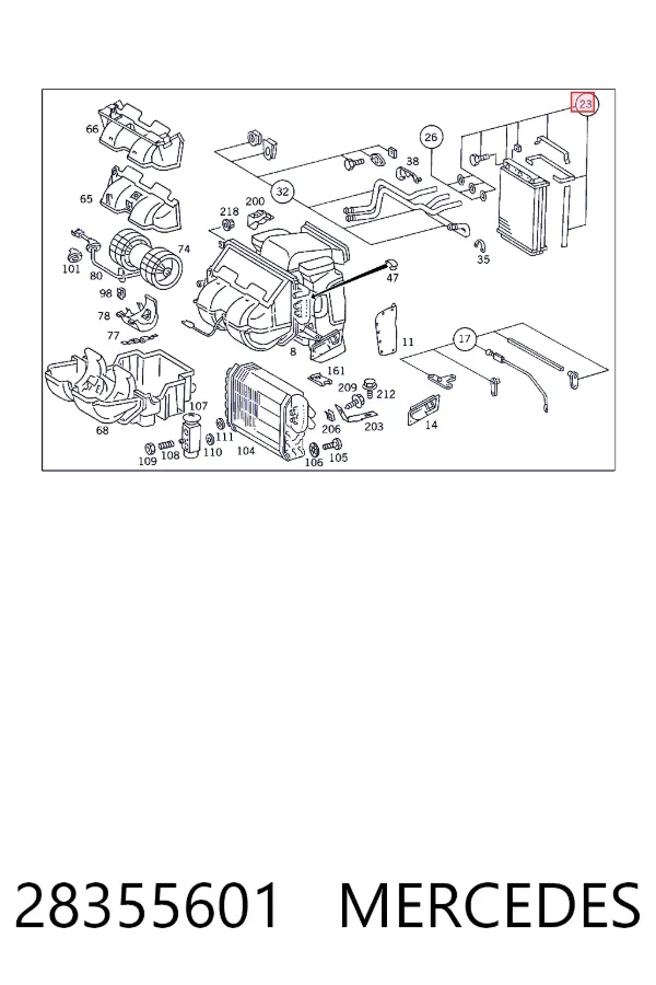 Купить A0028355601 Mercedes Радиатор печки