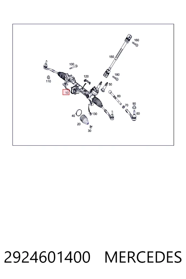 Реечный рулевой механизм Mercedes A2924601400 цена, от 840.83 USD