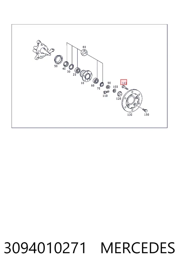 Шпилька колесная передняя 3094010271 Mercedes