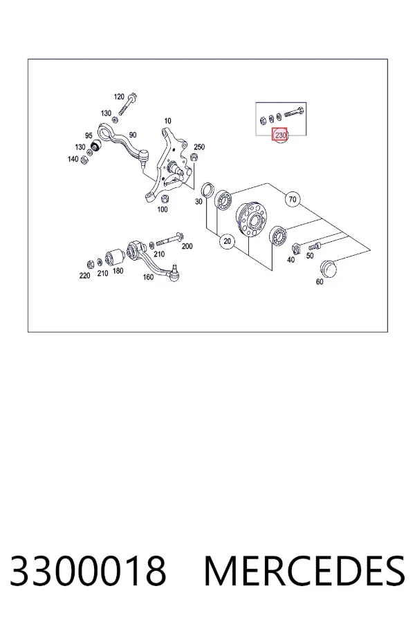 A0003300018 Mercedes Комплект крепёжных болтов рычага
