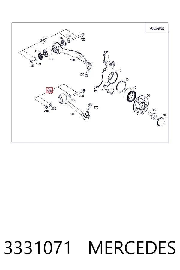 Болт верхнего рычага A0003331071 Mercedes