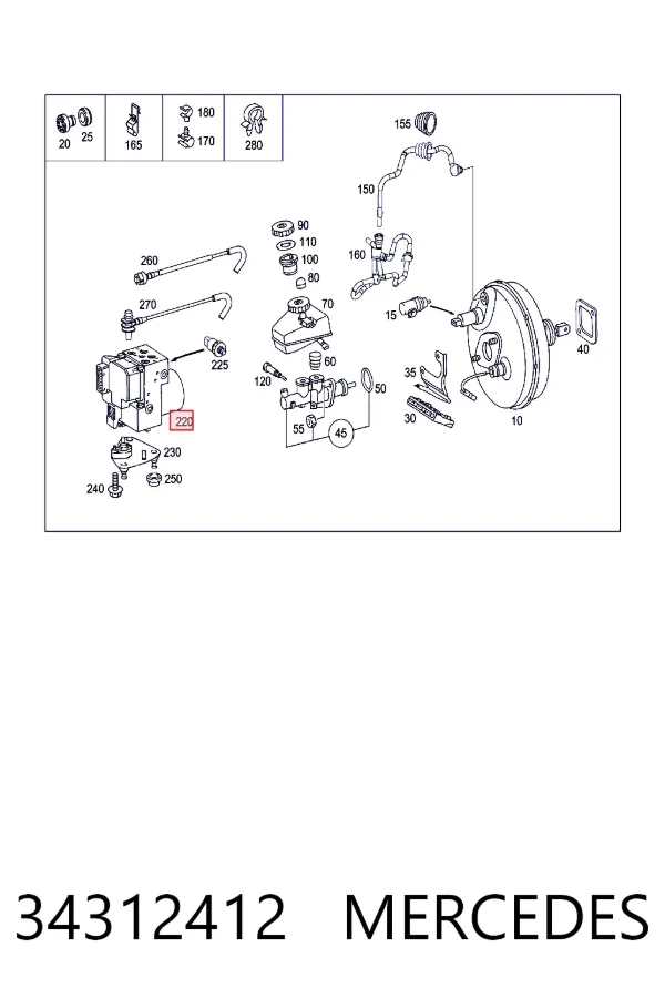 Гидроблок АБС Mercedes A0034312412 цена, от 21.99 USD