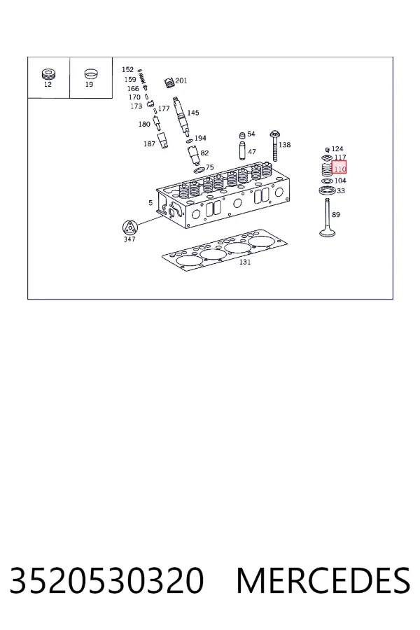 Купить A3520530320 Mercedes Пружина клапана
