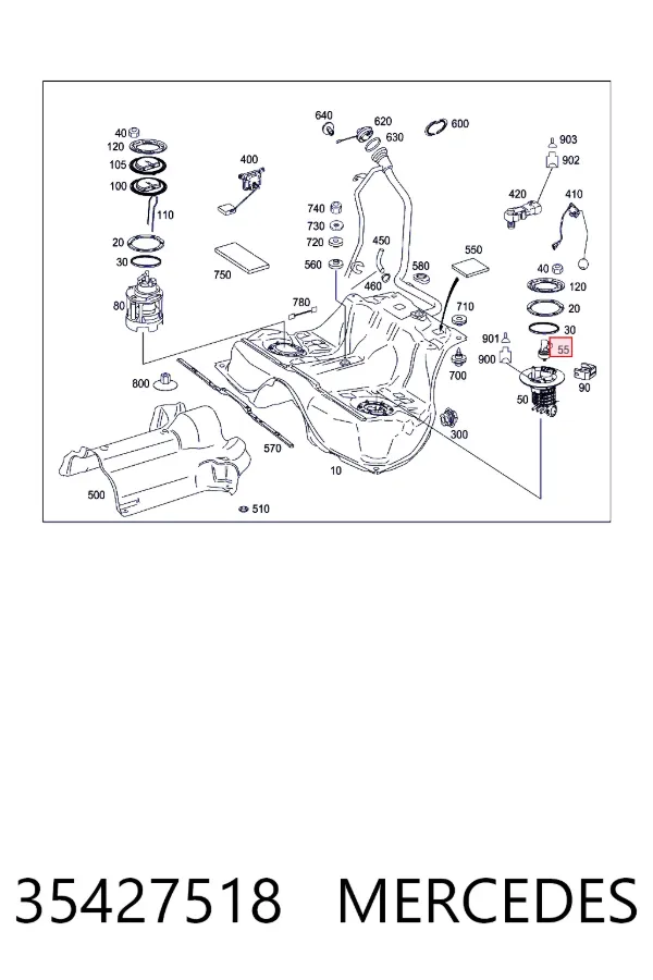Датчик давления топлива Mercedes A0035427518