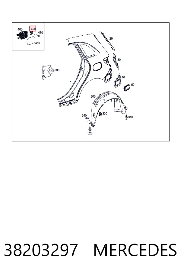 A0038203297 Mercedes Мотор-привод открытия лючка бака