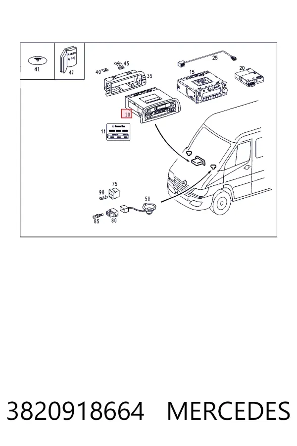 Купить A0038209186 Mercedes Заводская магнитола